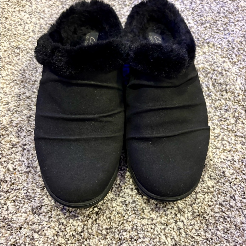 Clarks Black Cloudsteppers Clog Slippers New